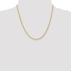 14K 2.4mm Flat Wheat with Lobster Clasp Chain