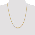 14K Yellow Gold Solid Wheat Chain Necklace 2.3mm