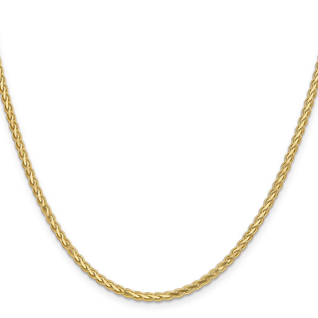 14K 24 inch 2.8mm Flat Wheat with Lobster Clasp Chain