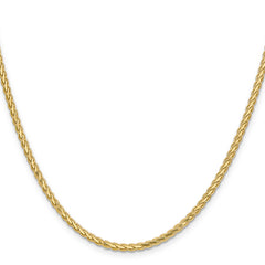 14K 24 inch 2.8mm Flat Wheat with Lobster Clasp Chain
