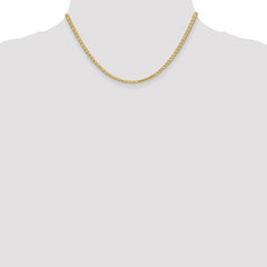 14K 16 inch 2.8mm Flat Wheat with Lobster Clasp Chain