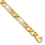 14k Two-tone Polished and Satin 6.3mm Fancy Bar Link Mens Bracelet