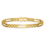 14k Polished 6mm Fancy Open Multi Link 8 inch Bracelet