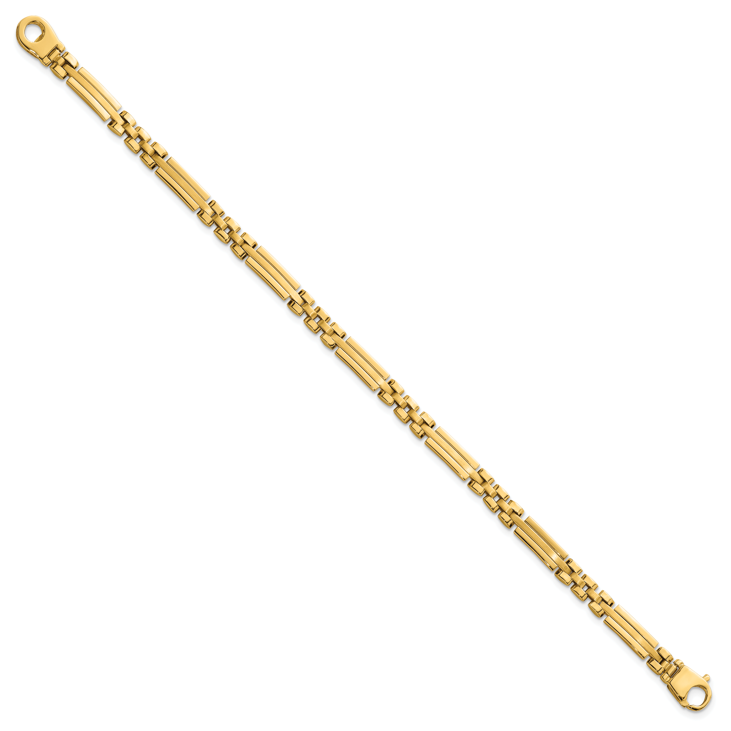14k Polished and Brushed 5mm Fancy Multi Link 8 inch Bracelet Secondary image