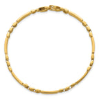 14k Polished and Brushed 5mm Fancy Multi Link 8 inch Bracelet