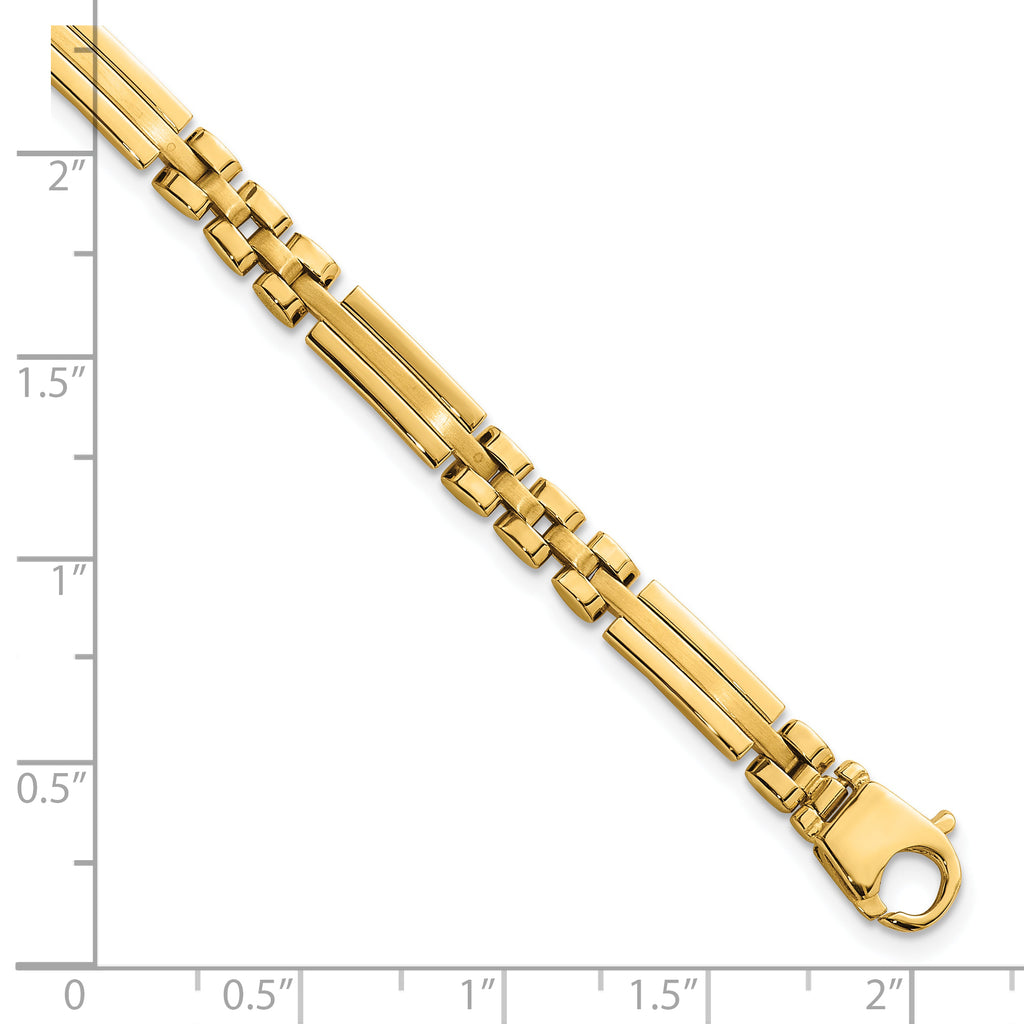 14k Polished and Brushed 5mm Fancy Multi Link 8 inch Bracelet