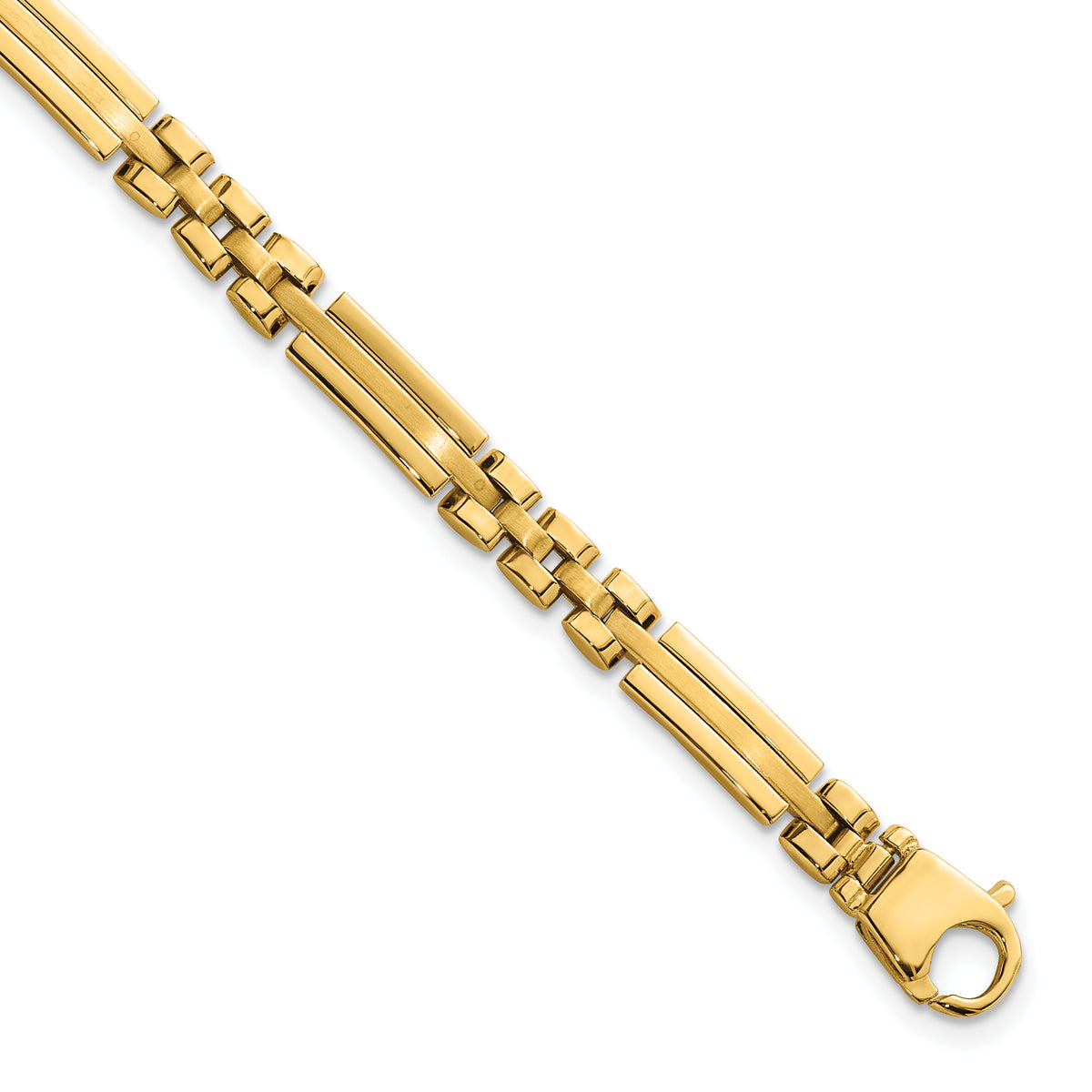 14k Polished and Brushed 5mm Fancy Multi Link 8 inch Bracelet