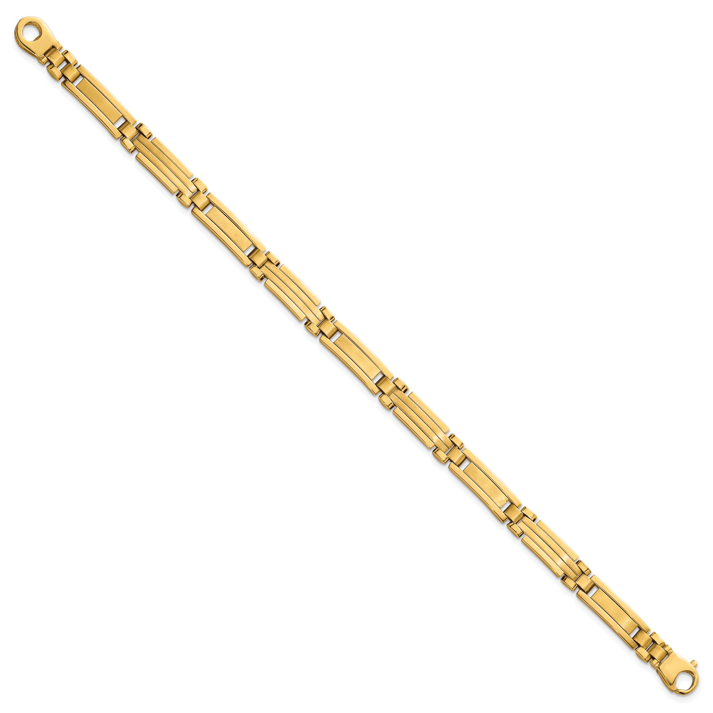 14k Polished and Brushed 6.7mm Fancy Multi Link Bar 8.25 inch Bracelet Secondary image