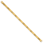 14k Polished and Brushed 6.7mm Fancy Multi Link Bar 8.25 inch Bracelet