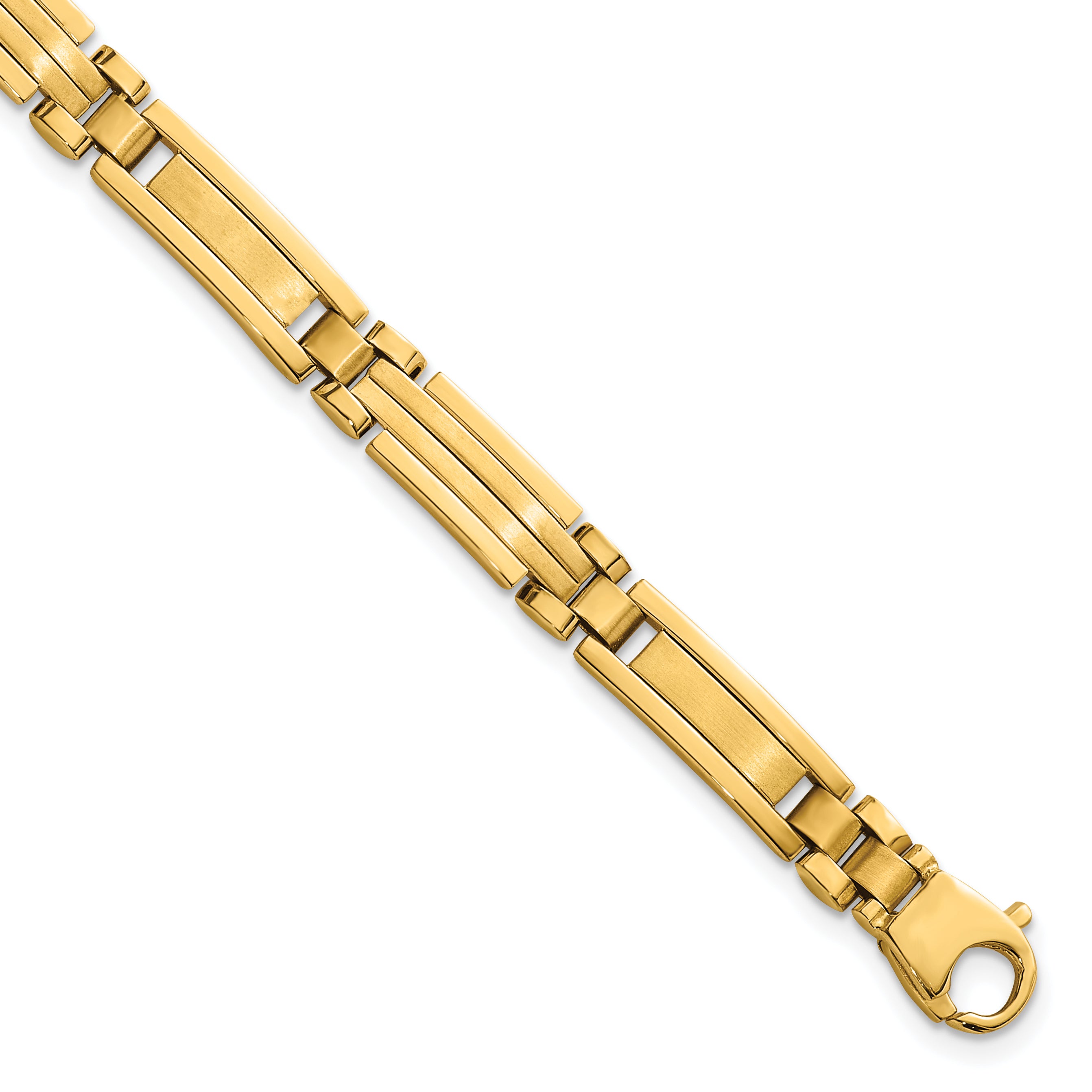 14k Polished and Brushed 6.7mm Fancy Multi Link Bar 8.25 inch Bracelet Main image