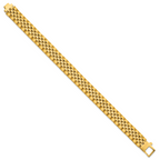14k Brushed and Polished 12mm Fancy Link 8.5 inch Mens Bracelet