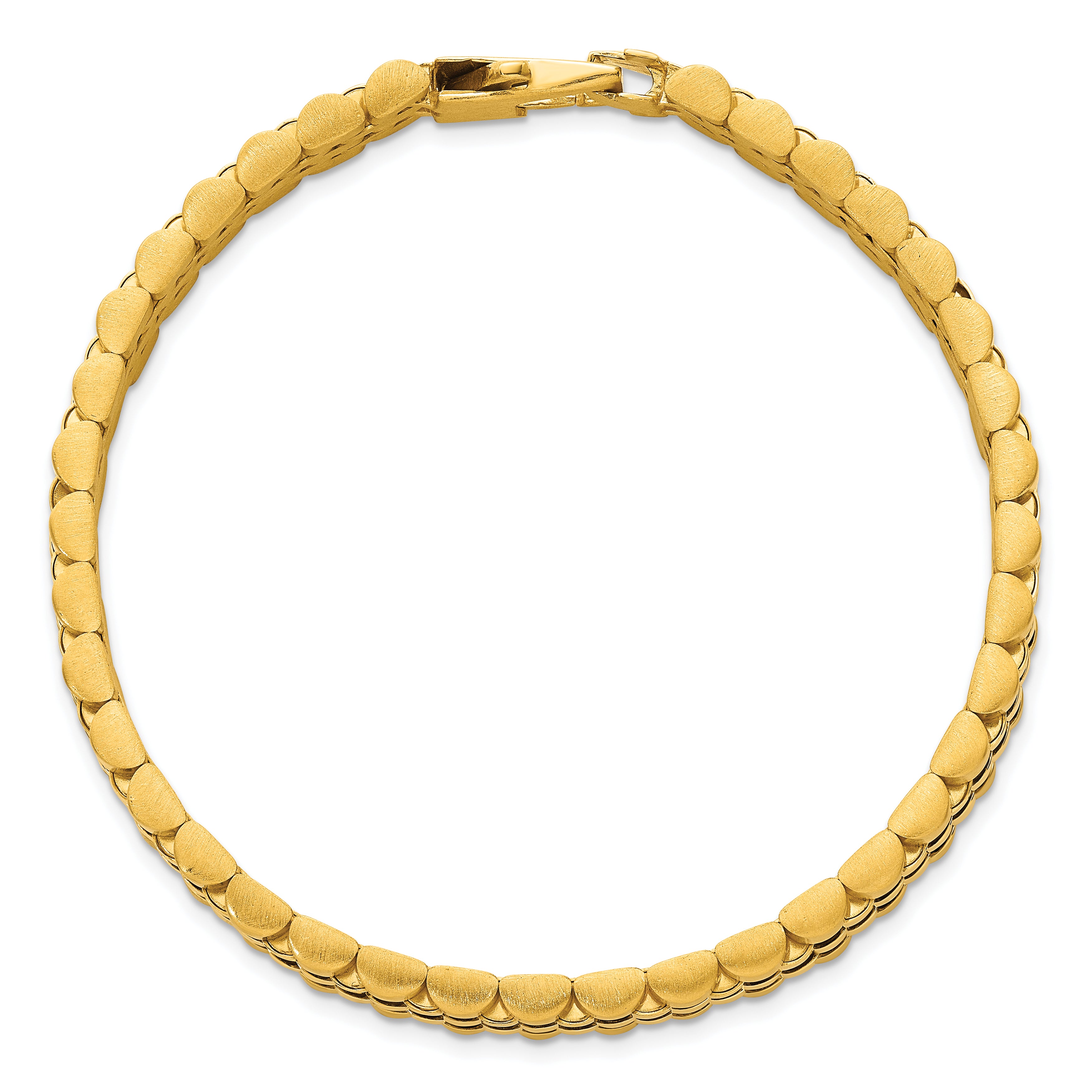 14k Brushed and Polished 12mm Fancy Link 8.5 inch Mens Bracelet