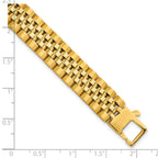14k Brushed and Polished 12mm Fancy Link 8.5 inch Mens Bracelet