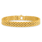 14k Brushed and Polished 10mm Fancy Link 8.5 inch Mens Bracelet
