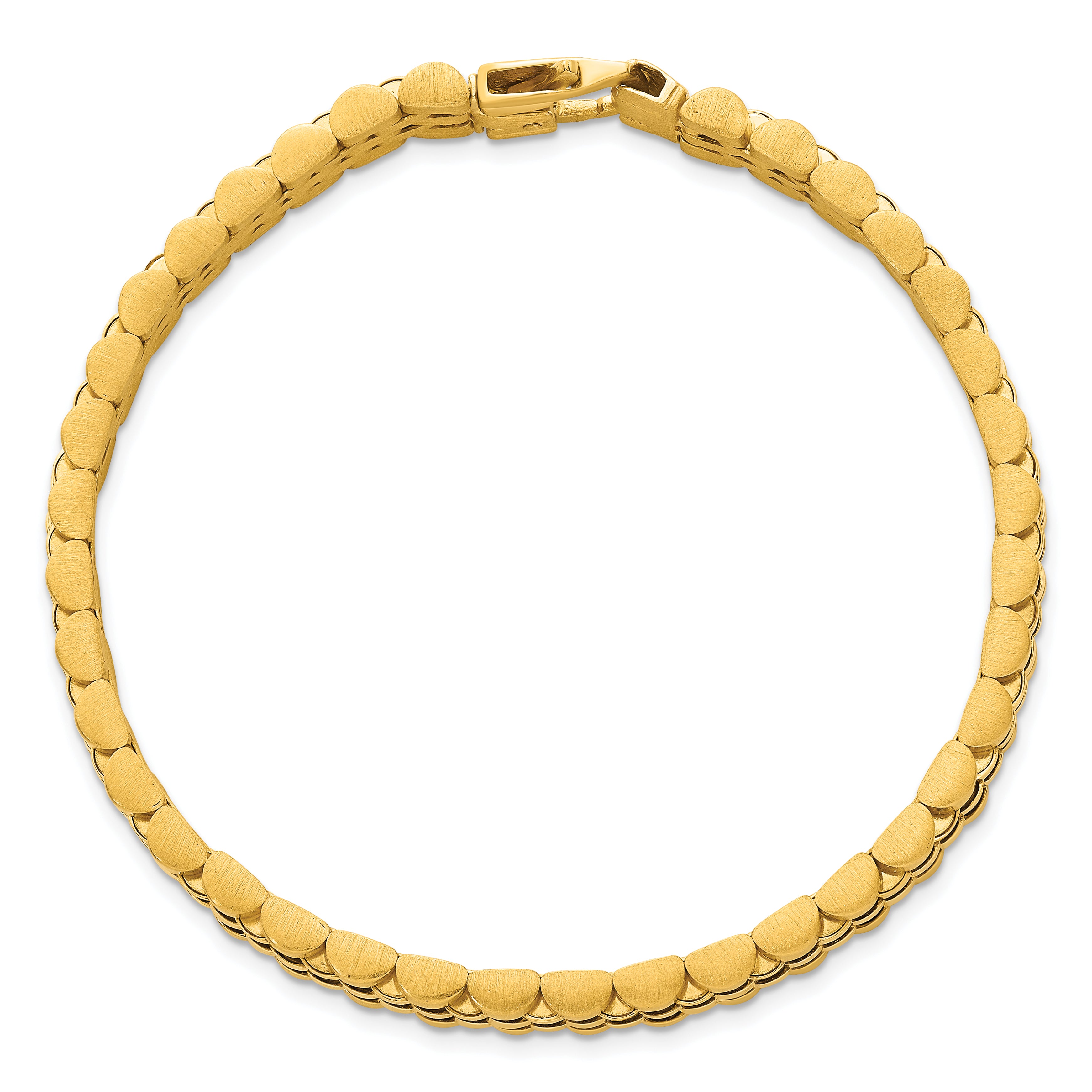14k Brushed and Polished 10mm Fancy Link 8.5 inch Mens Bracelet