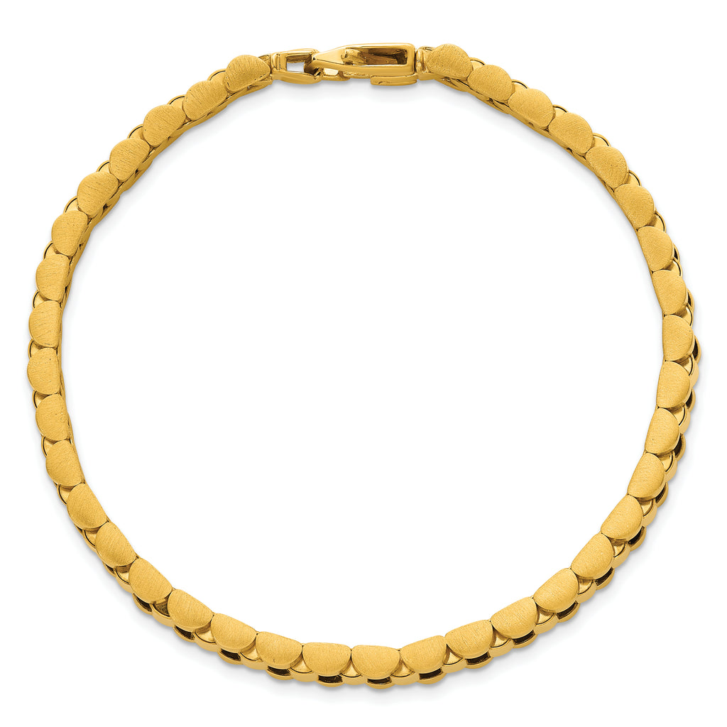14k Brushed and Polished 10.25mm Fancy Link 8.5 inch Mens Bracelet