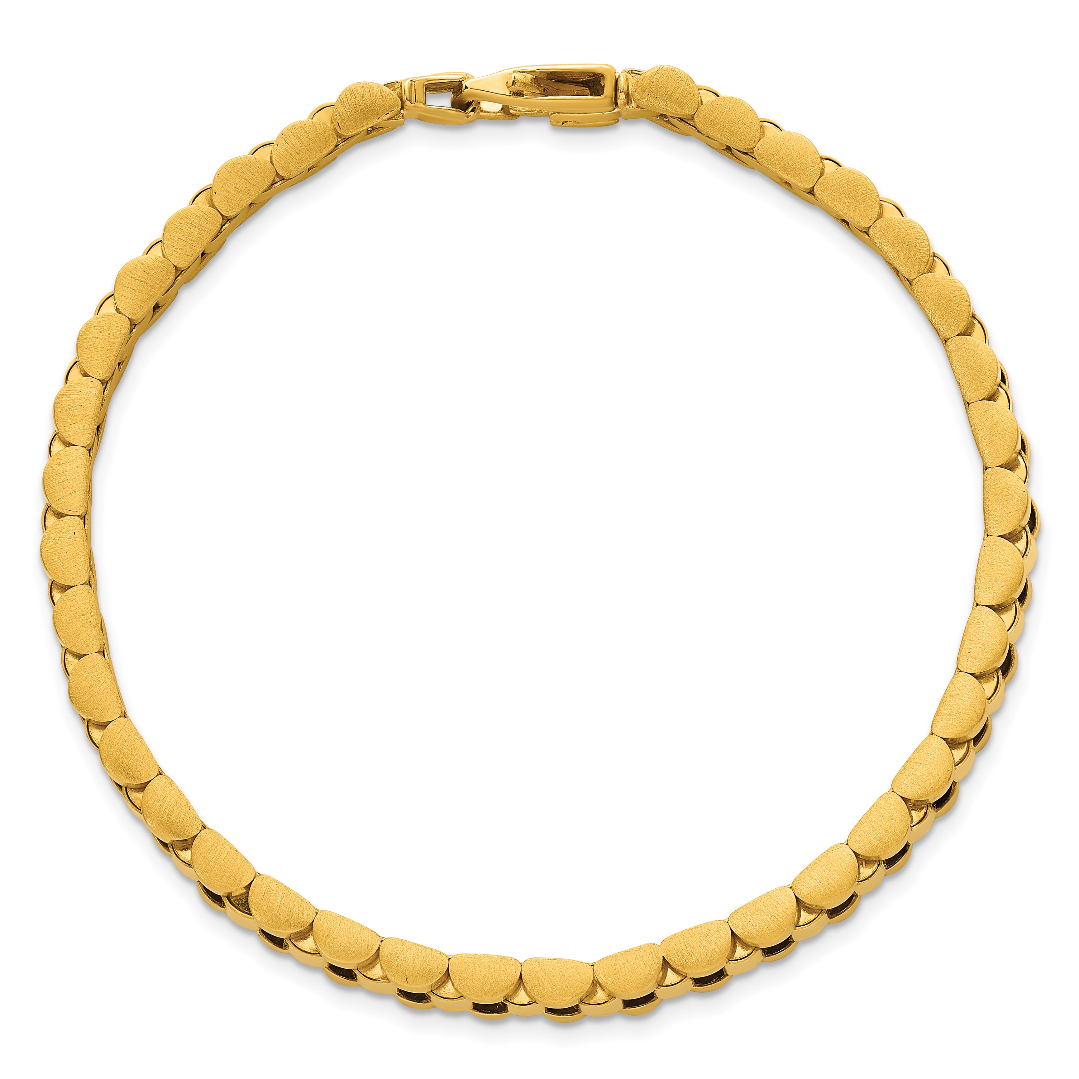 14k Brushed and Polished 10.25mm Fancy Link 8.5 inch Mens Bracelet