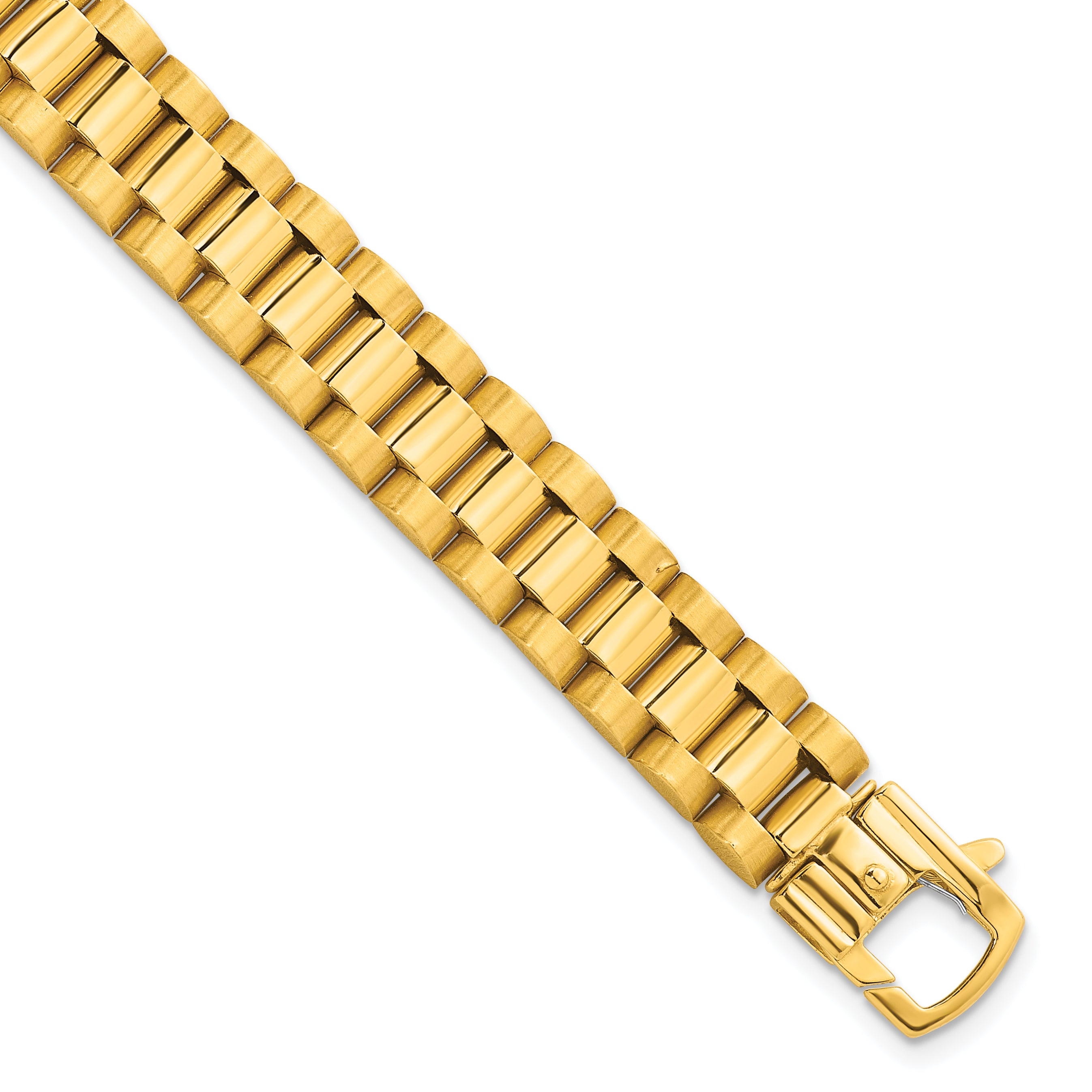 14k Brushed and Polished 10.25mm Fancy Link 8.5 inch Mens Bracelet Main image