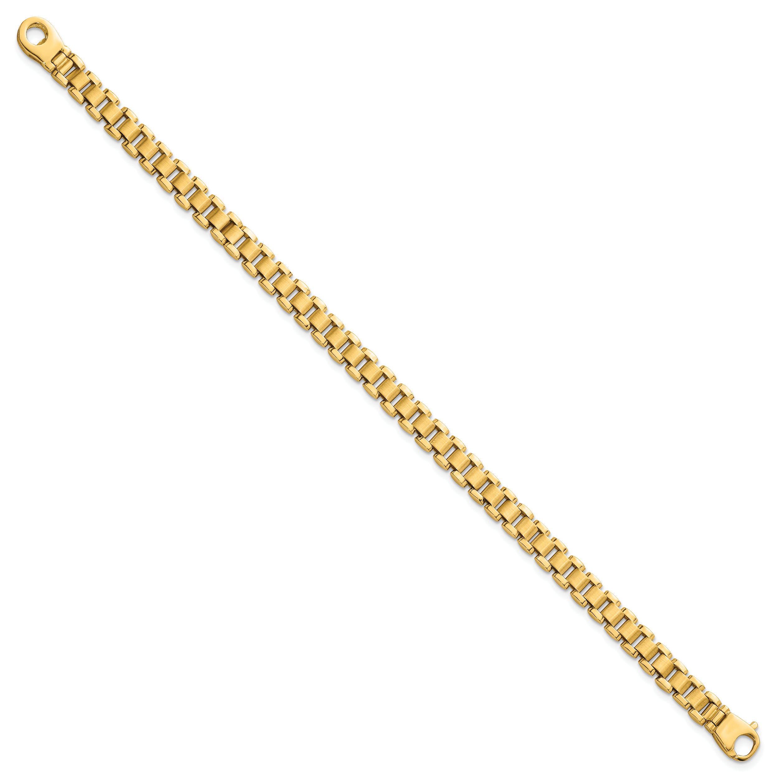 14k Polished and Brushed 6.25mm Fancy Link 8 inch Bracelet Secondary image