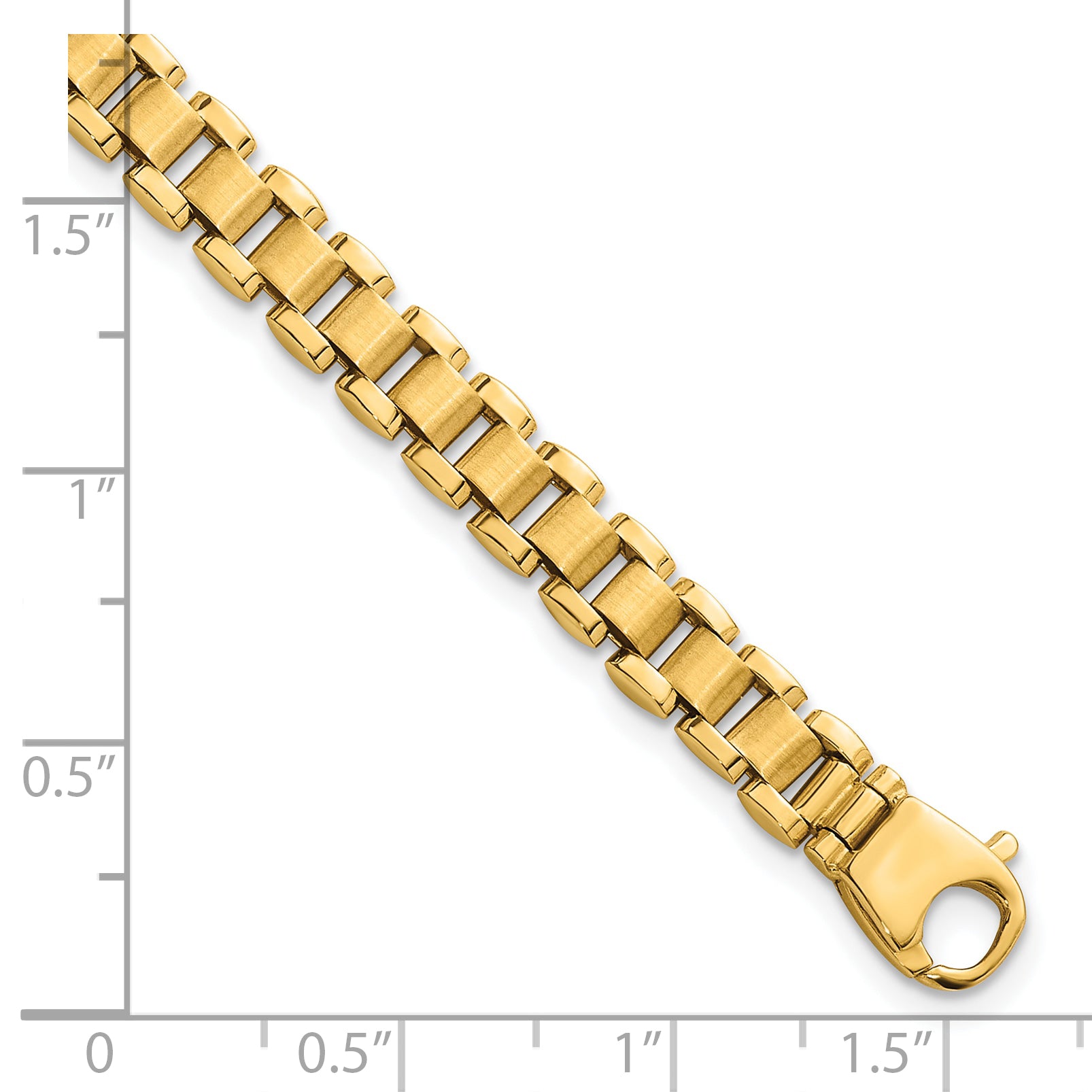 14k Polished and Brushed 6.25mm Fancy Link 8 inch Bracelet