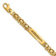 14k Polished 6.1mm Fancy Link and Textured Bars 8 Inch Mens Bracelet