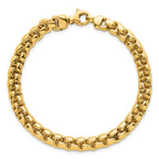 14k Polished 7.5mm Fancy Rounded Box Link 8 inch Bracelet