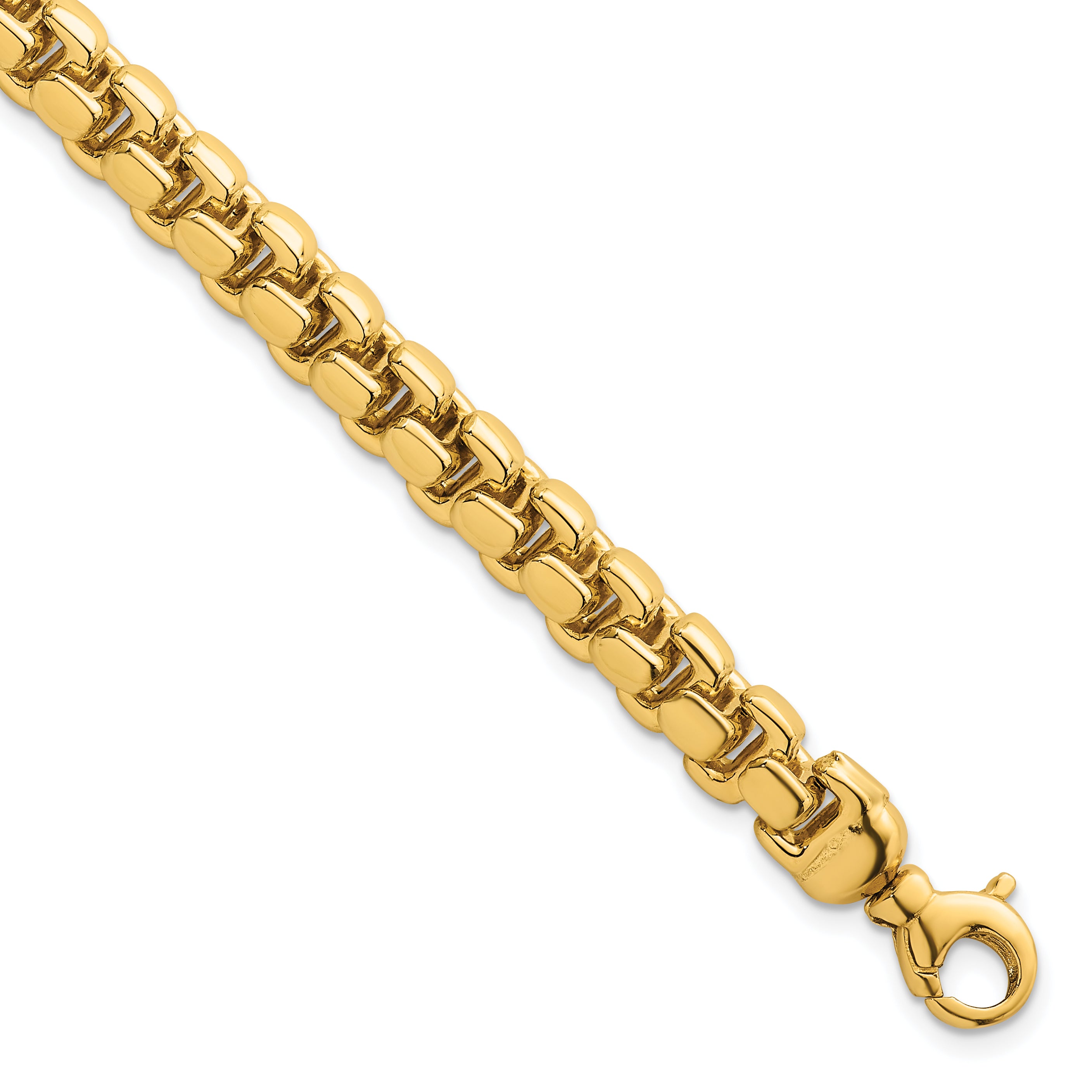 14k Polished 7.5mm Fancy Rounded Box Link 8 inch Bracelet Main image