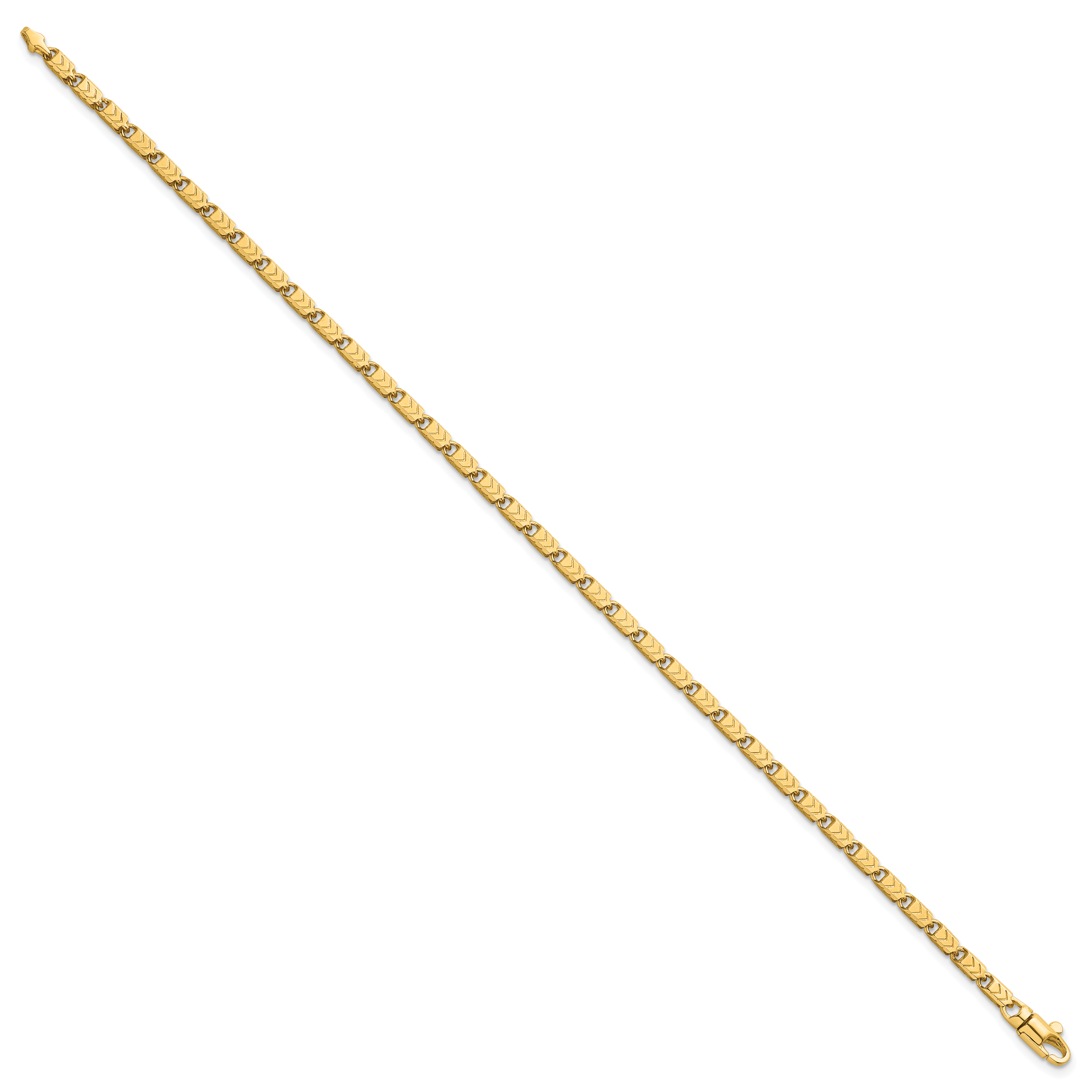 14k Polished 2.6mm Fancy Chevron Link 8.25 inch Bracelet
