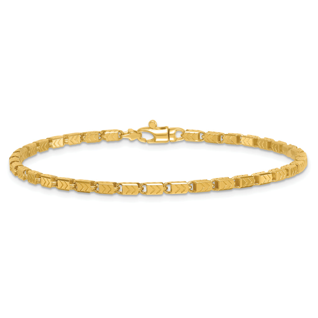 14k Polished 2.6mm Fancy Chevron Link 8.25 inch Bracelet
