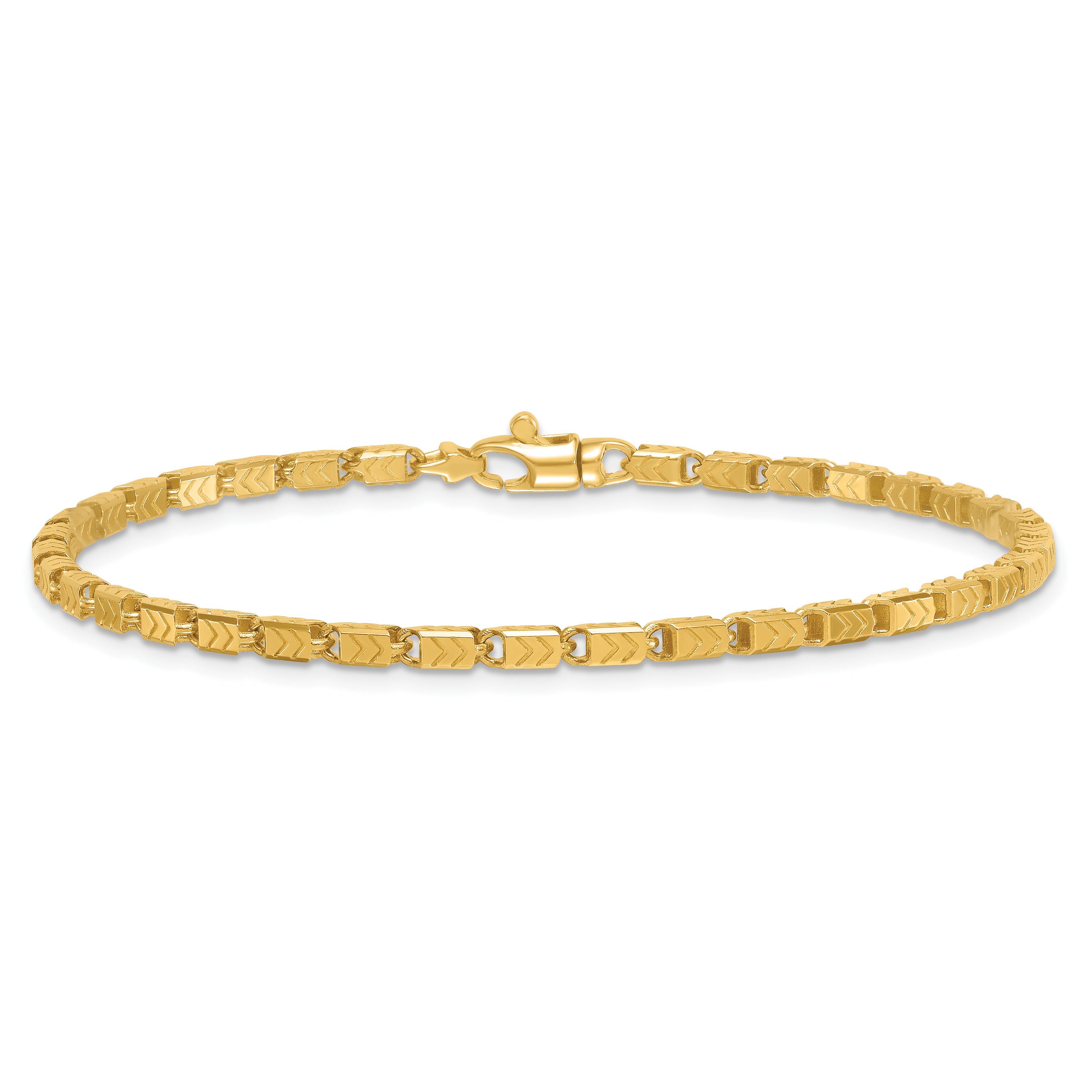14k Polished 2.6mm Fancy Chevron Link 8.25 inch Bracelet