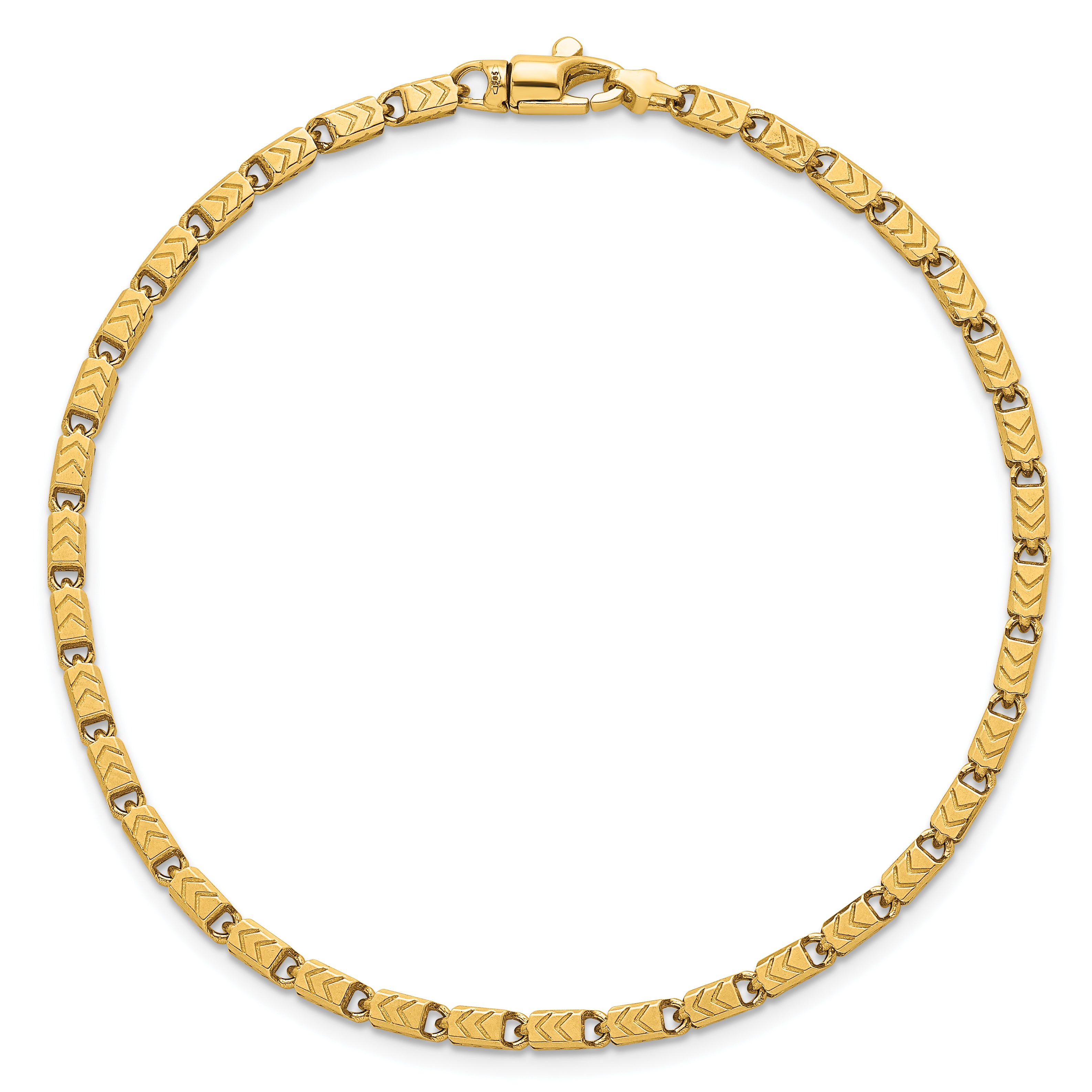 14k Polished 2.6mm Fancy Chevron Link 8.25 inch Bracelet