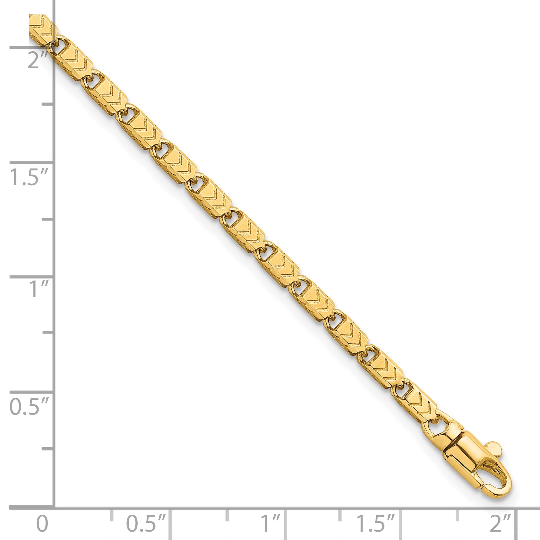 14k Polished 2.6mm Fancy Chevron Link 8.25 inch Bracelet