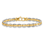 14k Two-tone Polished 6.65mm Fancy Link 8 inch Bracelet