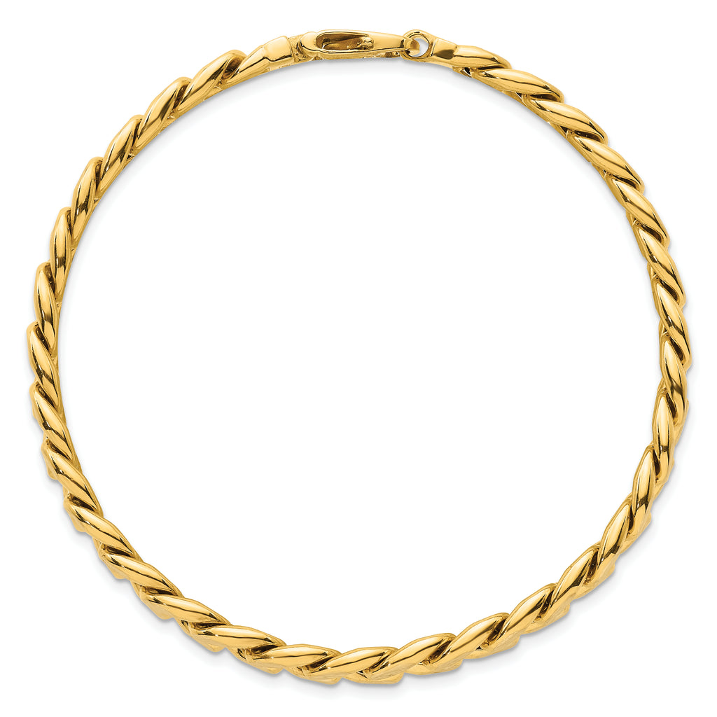 14k with White Rhodium Pave Textured 8.5mm Flat Curb Chain 8.5 inch Mens Bracelet