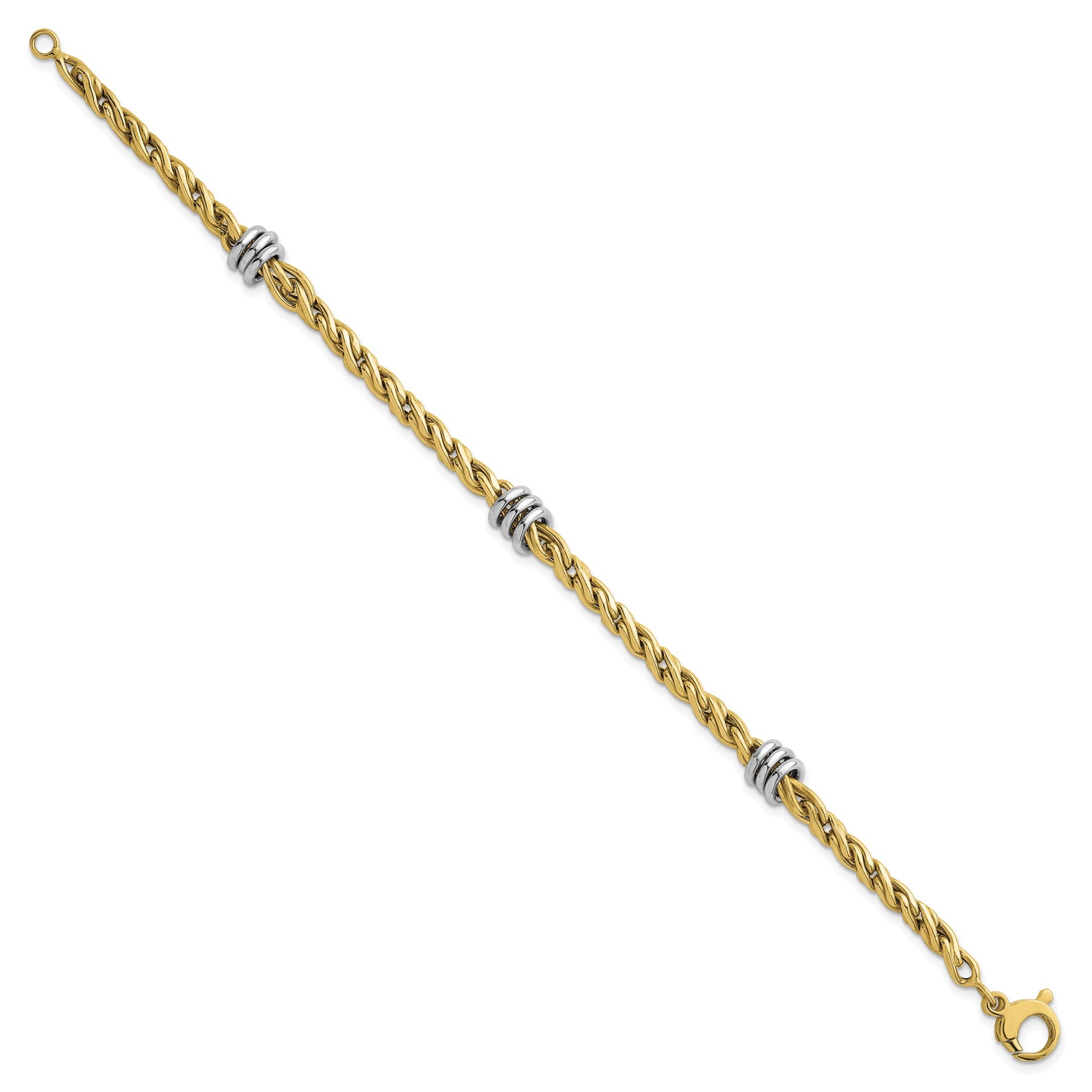 Ring Station Twisted Link Bracelet in 14K Yellow Gold Secondary image