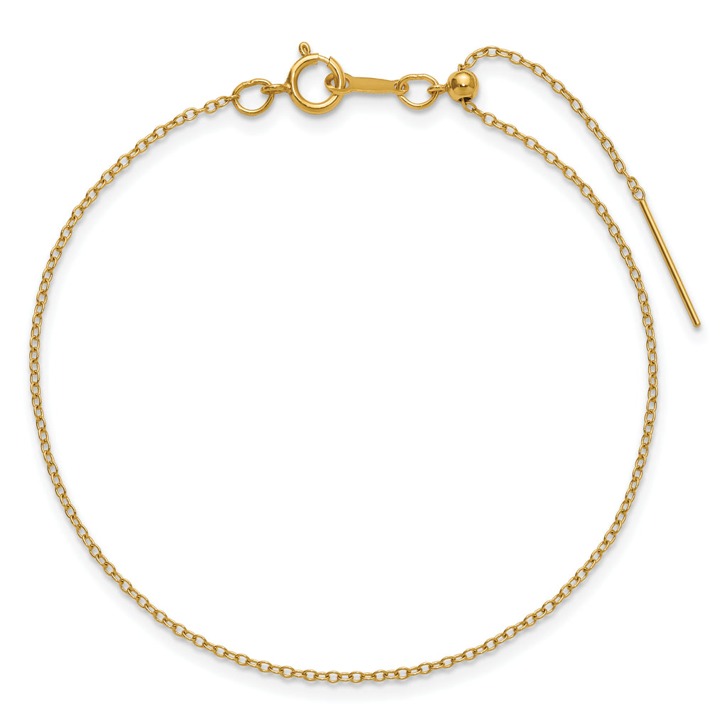 1/20 14K Gold Filled 1.15mm Adjusable Add-a-Bead Cable Bracelet
