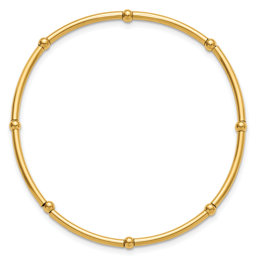 1/20 14K Gold Filled 3.0mm Beaded Tube Stretch Bracelet