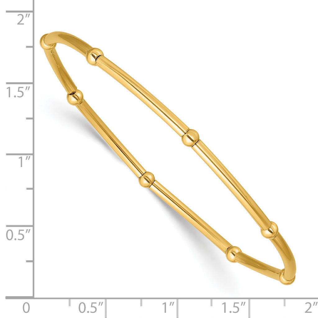 1/20 14K Gold Filled 3.0mm Beaded Tube Stretch Bracelet