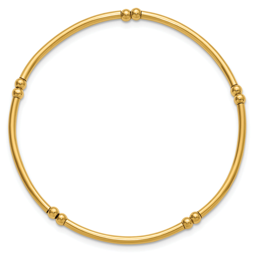 1/20 14K Gold Filled 3.0mm Beaded Tube Stretch Bracelet
