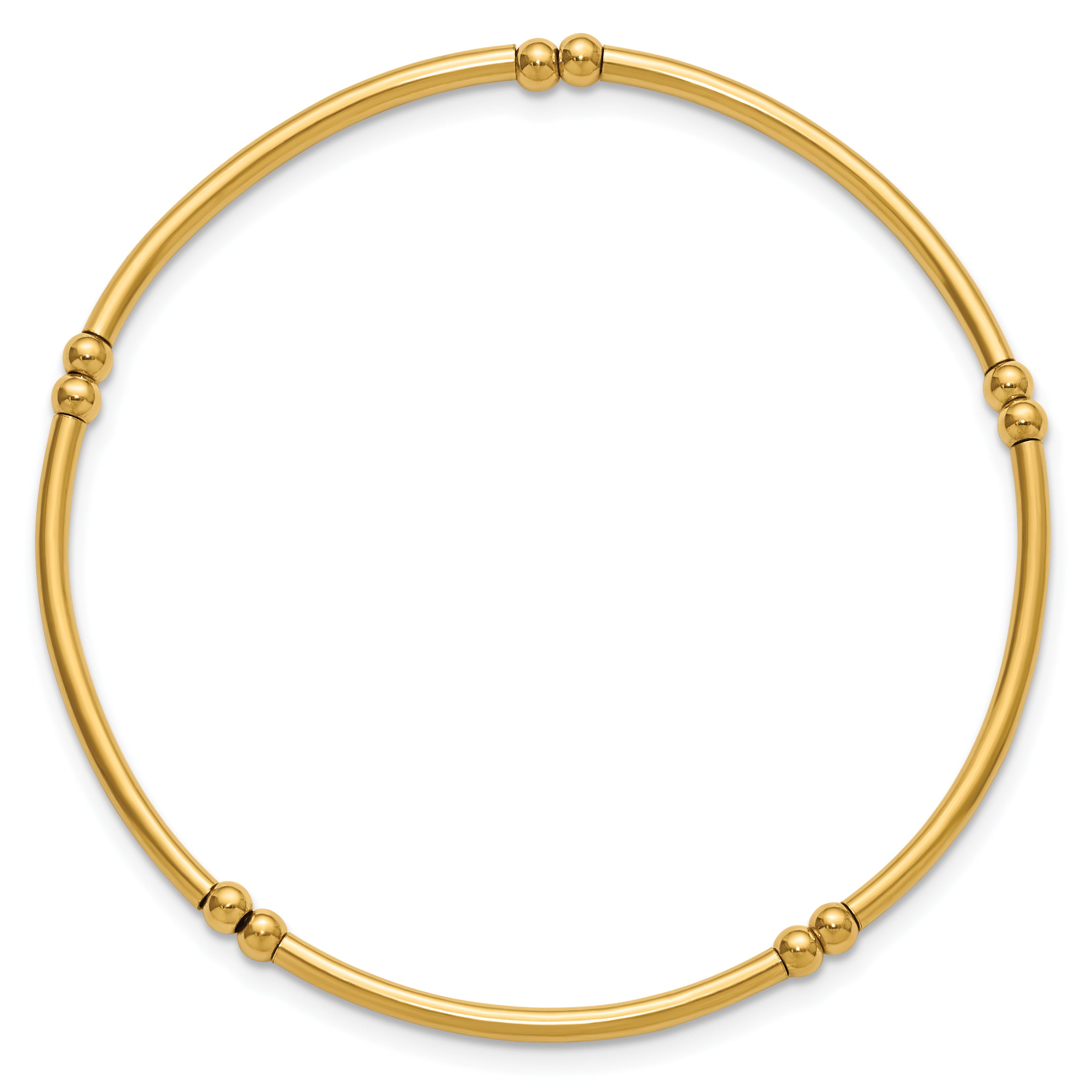 1/20 14K Gold Filled 3.0mm Beaded Tube Stretch Bracelet