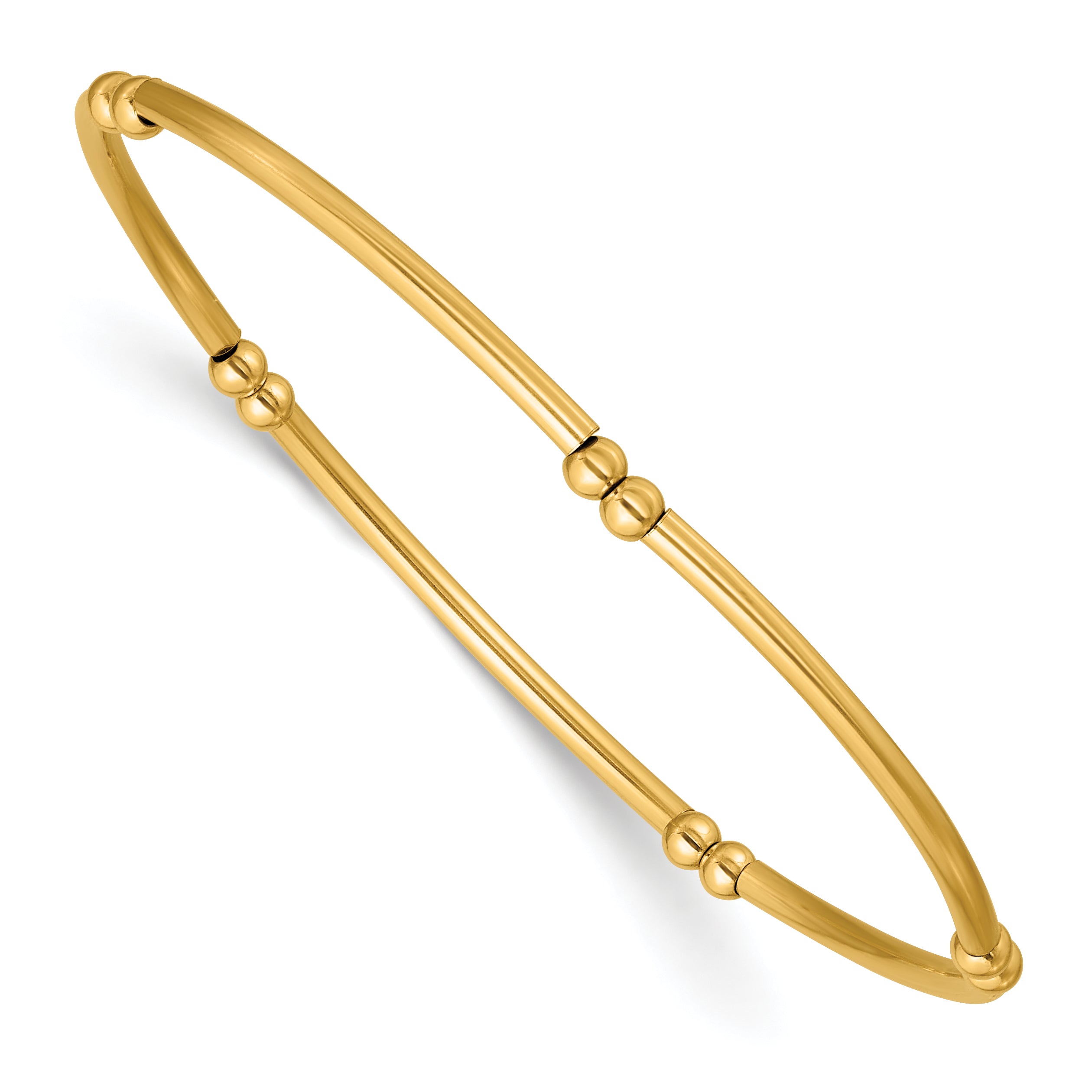 1/20 14K Gold Filled 3.0mm Beaded Tube Stretch Bracelet Main image