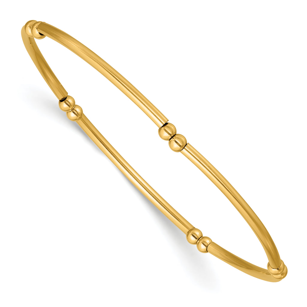 1/20 14K Gold Filled 3.0mm Beaded Tube Stretch Bracelet