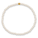 1/20 14K Gold Filled 3.0mm Crystal Simulated Pearl Stretch Bracelet