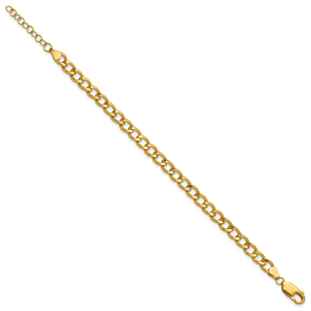 1/20 14K Gold Filled 5.40mm Flat Curb with ext. Bracelet