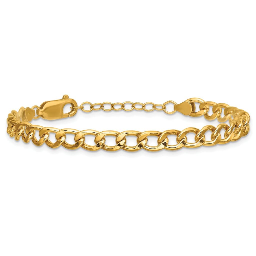1/20 14K Gold Filled 5.40mm Flat Curb with ext. Bracelet