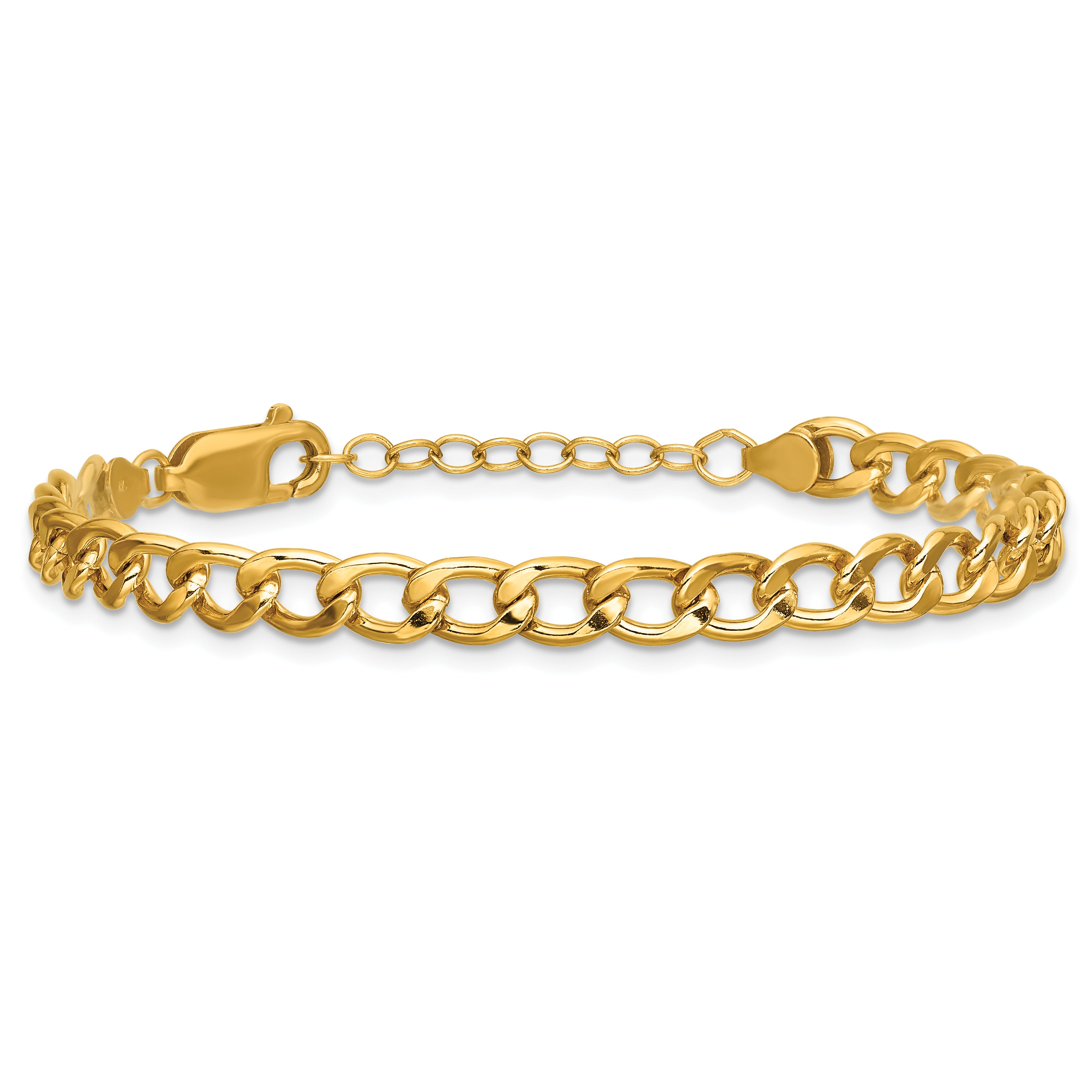 1/20 14K Gold Filled 5.40mm Flat Curb with ext. Bracelet