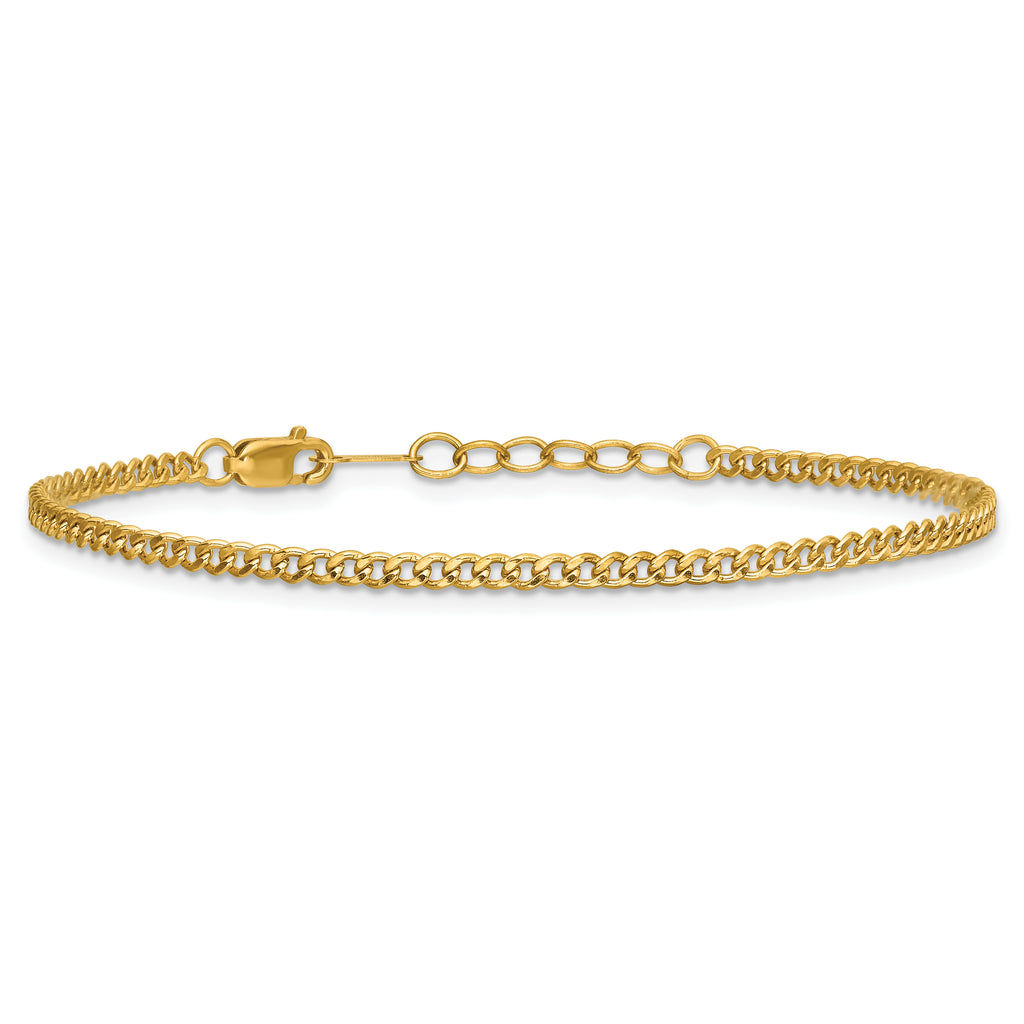 1/20 14K Gold Filled 2.30mm Curb with ext. Bracelet