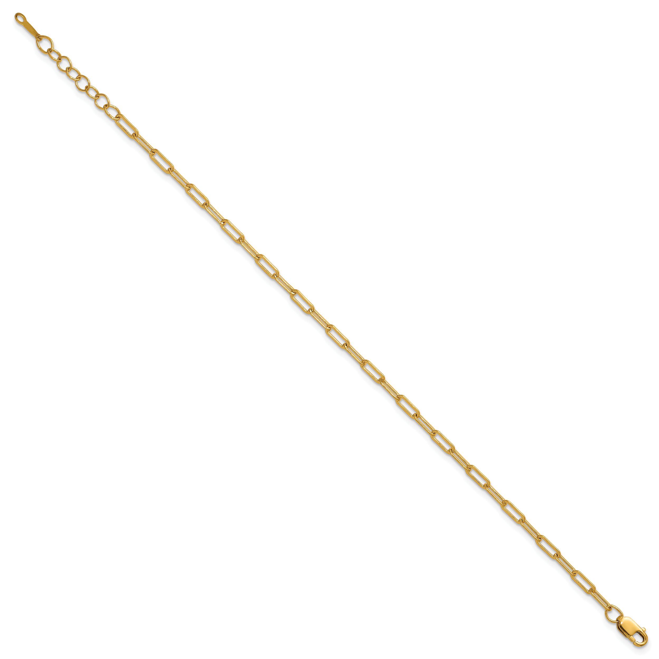 1/20 14K Gold Filled 2.50mm Flat Paperclip Link w/ ext. Bracelet Main image