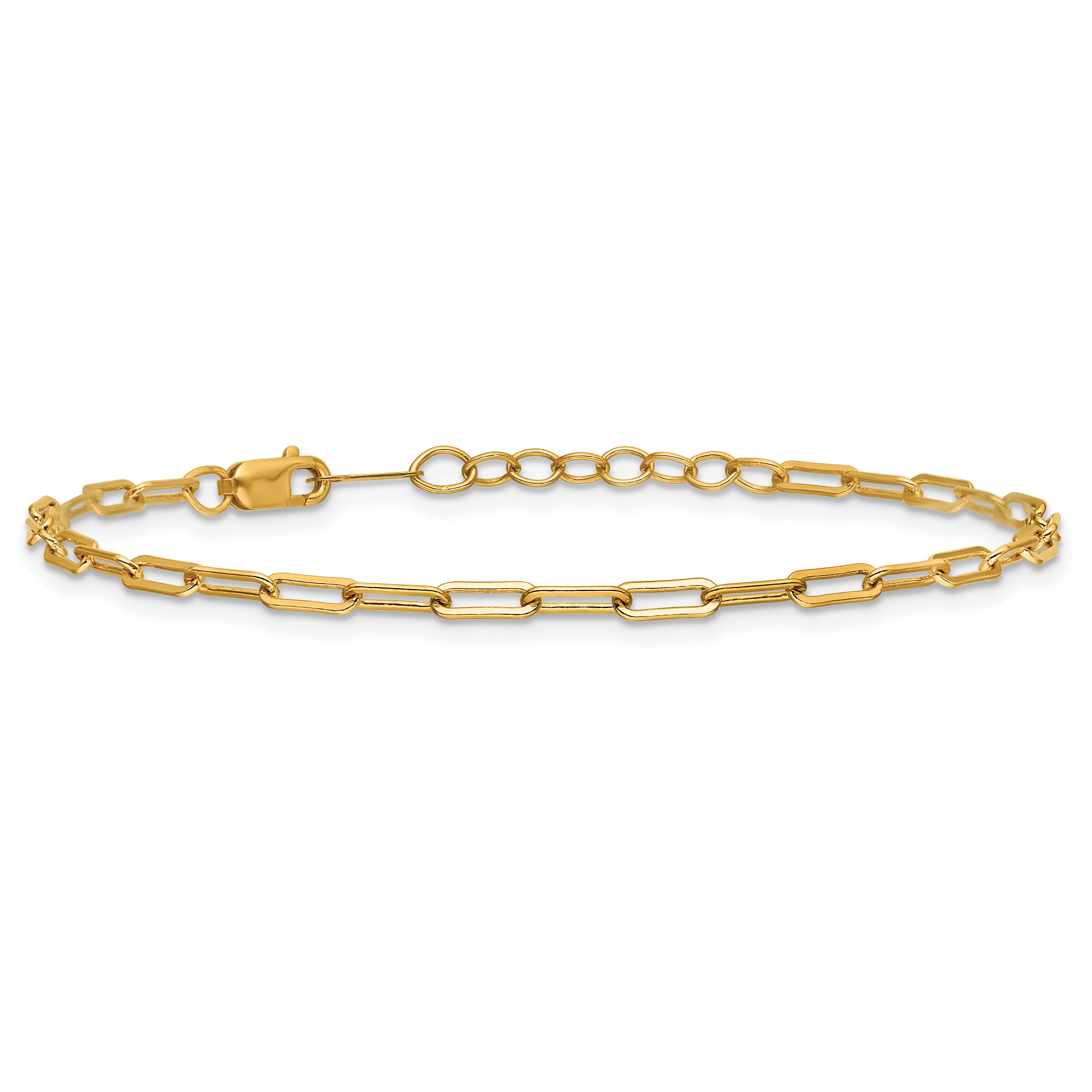 1/20 14K Gold Filled 2.50mm Flat Paperclip Link w/ ext. Bracelet Secondary image