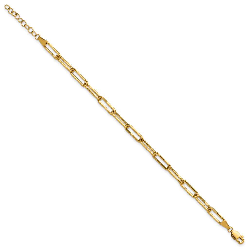1/20 14K Gold Filled 4.10mm Paperclip Link with ext. Bracelet